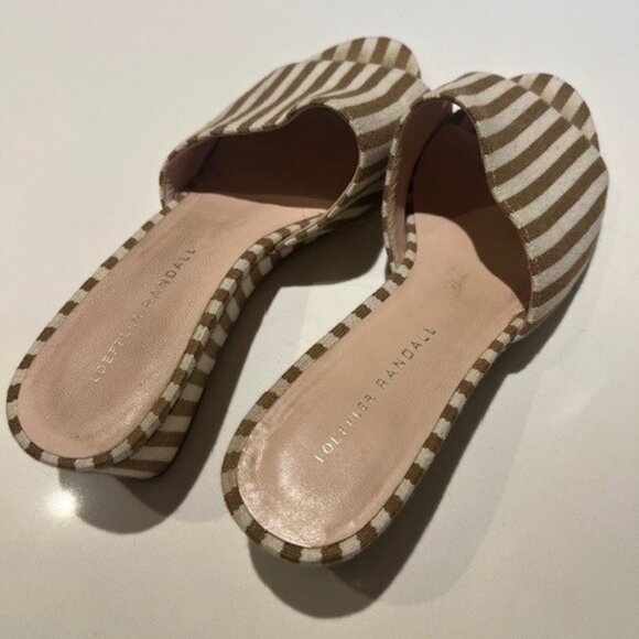 Loeffler Randall Tilly Striped Wedge Sandals - Size 7.5 - Picture 5 of 6